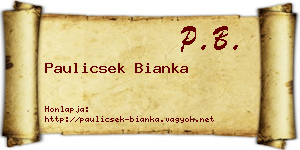 Paulicsek Bianka névjegykártya